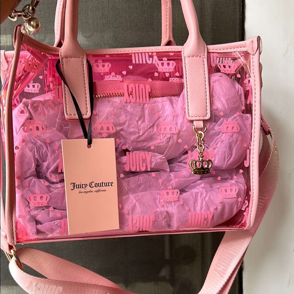 Juicy Couture Pink Transparent Tote Bag